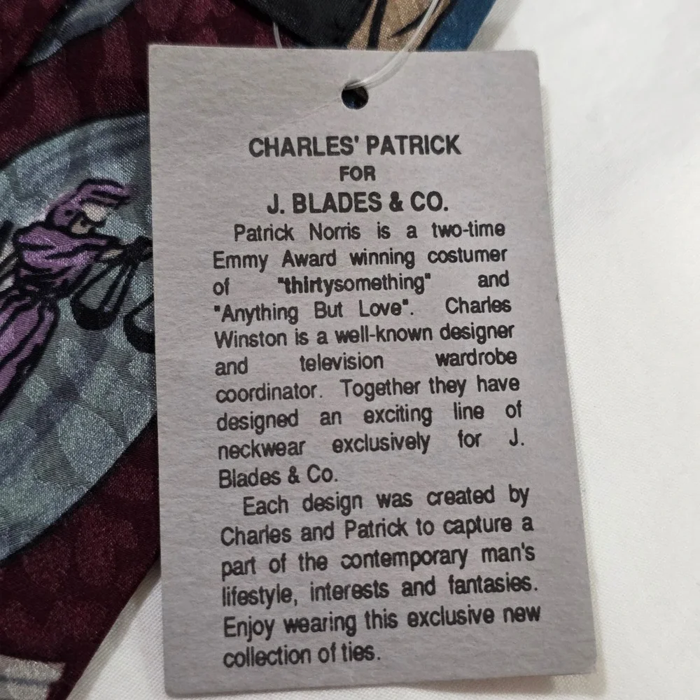 Charles Patrick J Blades Lady Justice Tie Burgundy Legal Scales of Justice USA